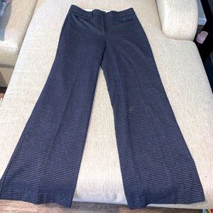 Navy Blue/Gray Patterned High-waisted dress pants
